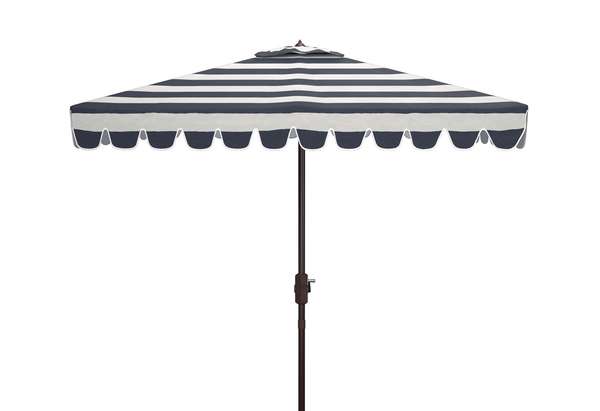 7.5Ft Square Crank Umbrella, Open: 90, Close:5.91" X Open: 103.54", Close: 103.54", Navy/White