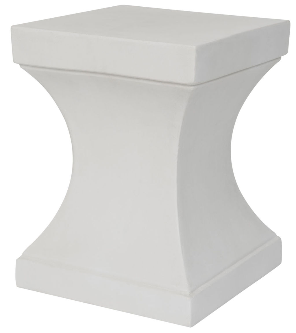 Contemporary Indoor/Outdoor Concrete Accent Table In Ivory (17.70"H x 13.70"W)