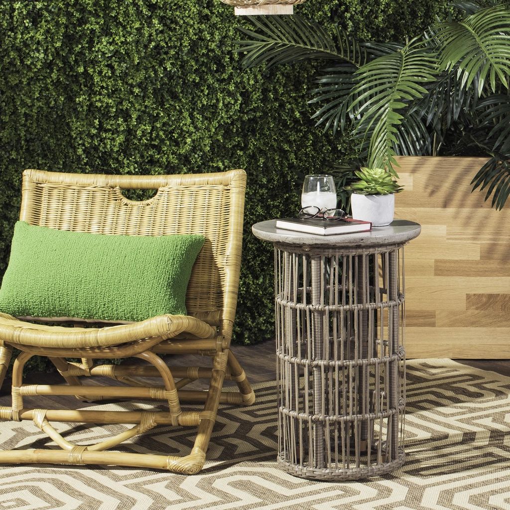 Fane Indoor/Outdoor Modern Concrete 23.23-Inch H Side Table, 15.75" X 23.23"
