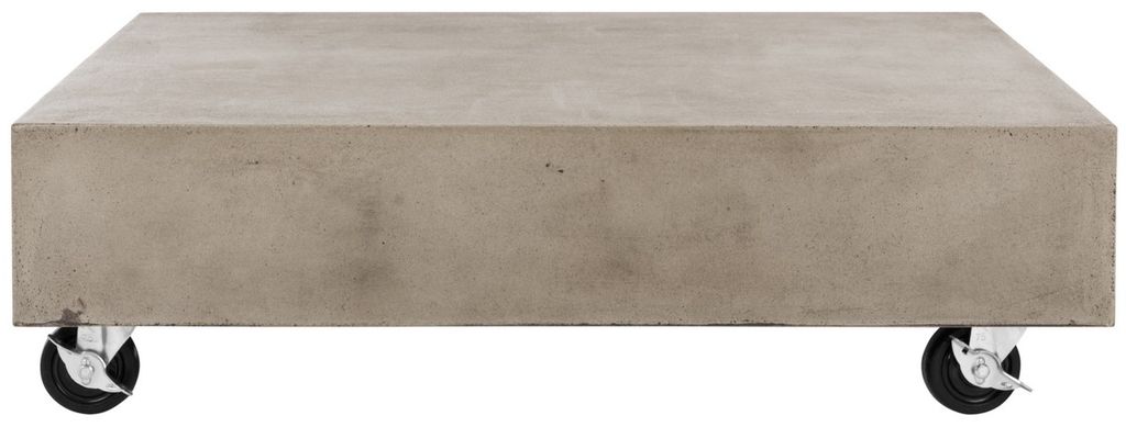 Preview image for Gargon Indoor/Outdoor Modern Concrete 9.84-Inch H Coffee Table With Casters, 31.5" X 9.84"