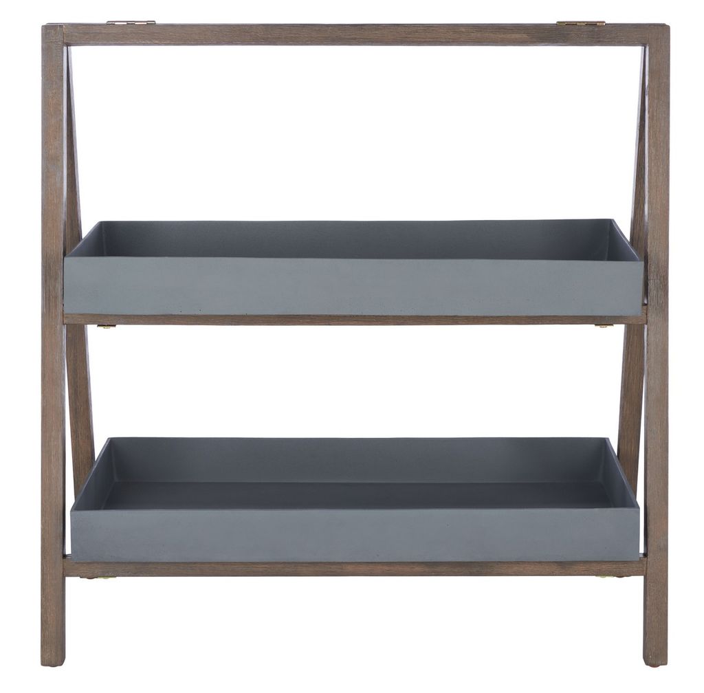 Danser Shelf, 39.3" X 39.3", Dark Walnut/Grey