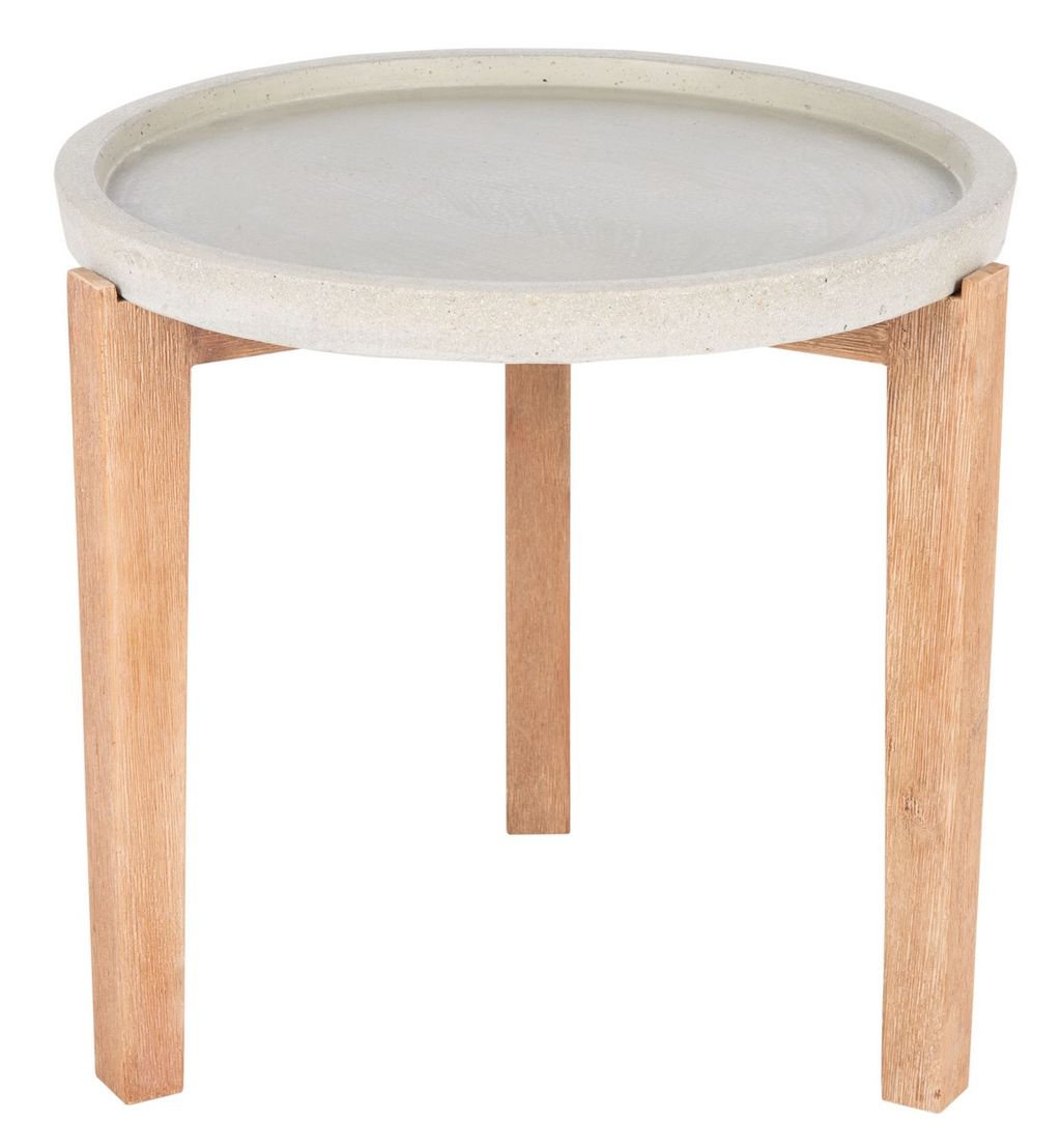 Acacia Wood Side Table (20.8"D)