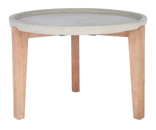 Valton Side Table, 28.7" X 18.8", Natural/Light Grey