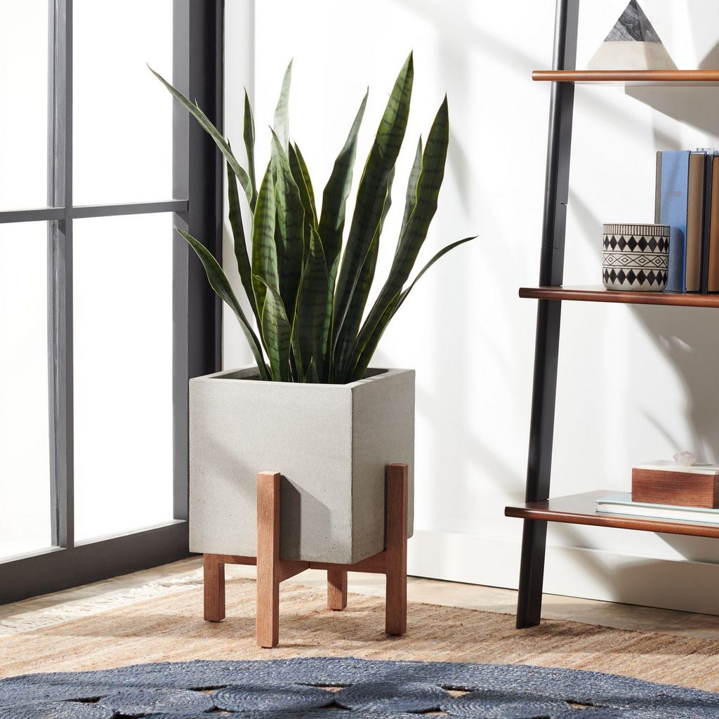 Borsla Planter, 14.3" X 17.5", Natural/Light Grey