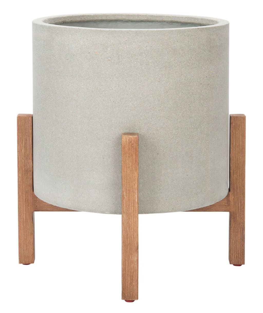Jesper Planter, 17.1" X 19", Natural/Light Grey