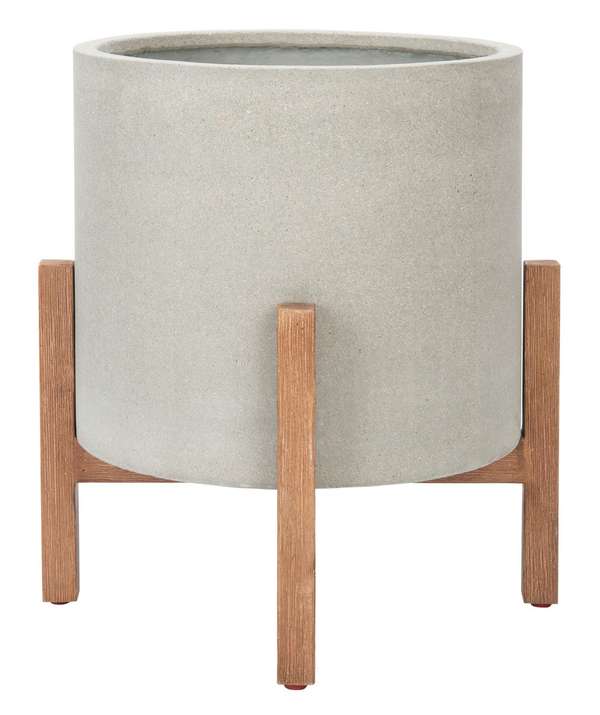 Jesper Planter, 17.1" X 19", Natural/Light Grey