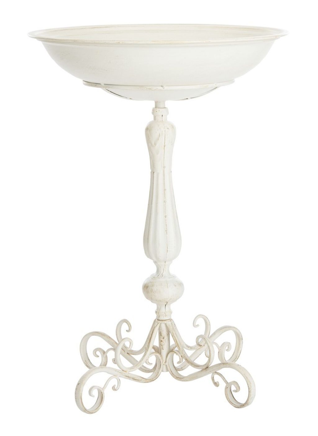 Preview image for Scrolls & Flute Bird Bath, Pearl White