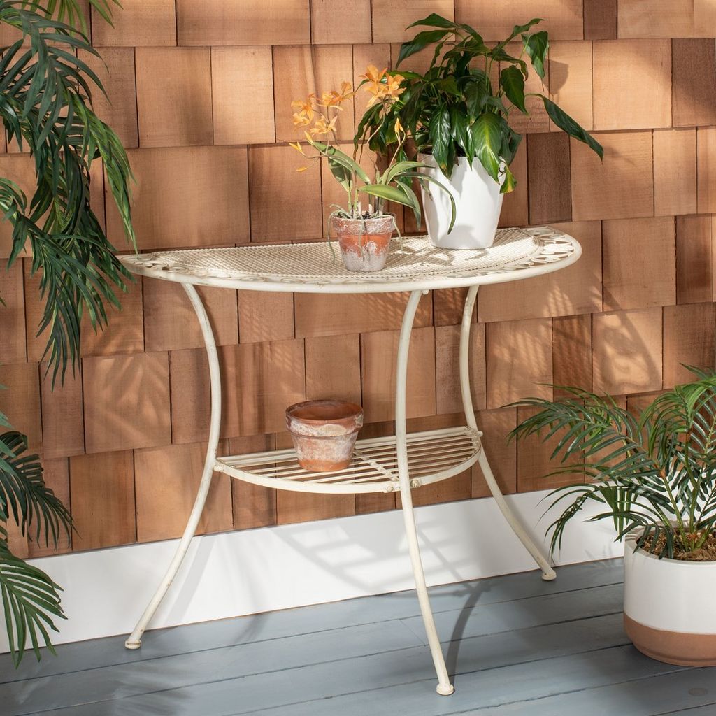 Genson End Table, 39.3" X 31.5", Pearl White