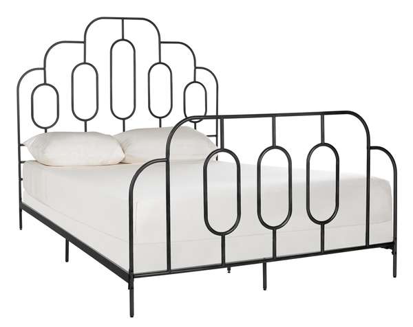 Paloma Metal Retro Queen Bed, 61.88" X 59", Black