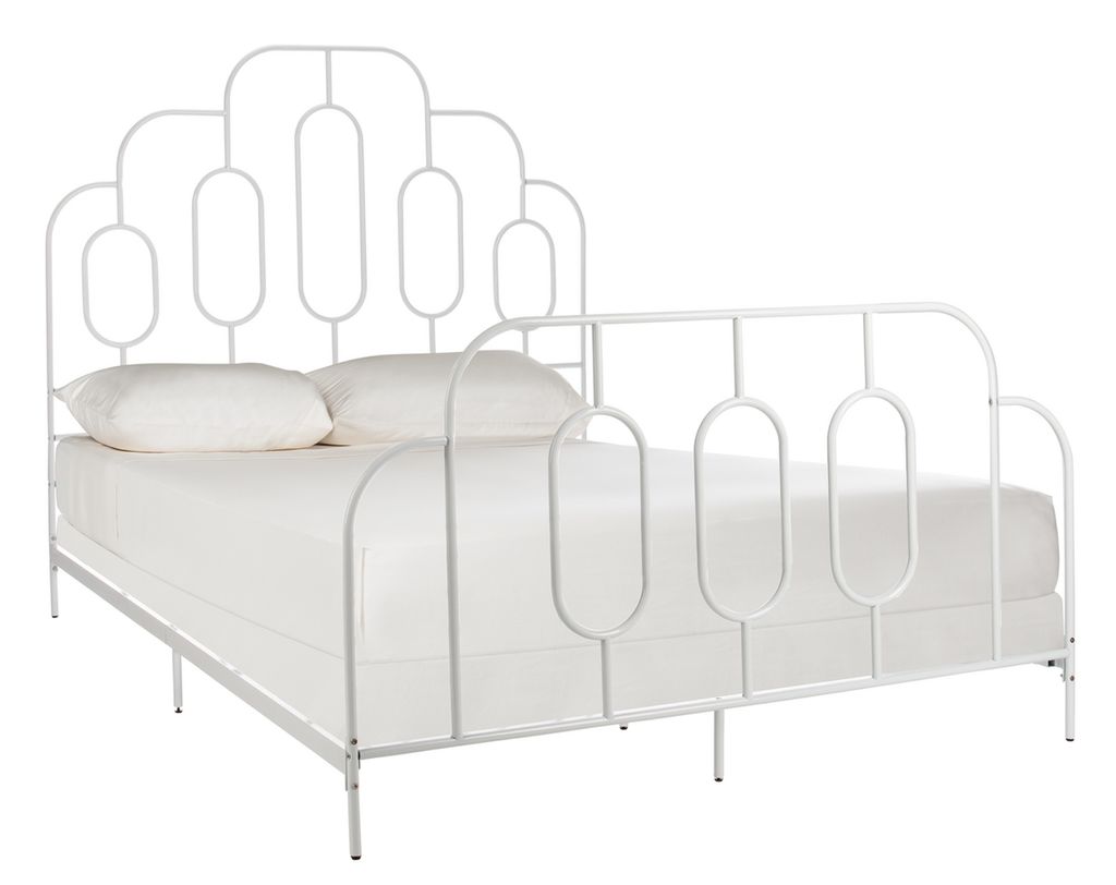 Paloma Metal Retro Queen Bed, 61.88" X 59", White