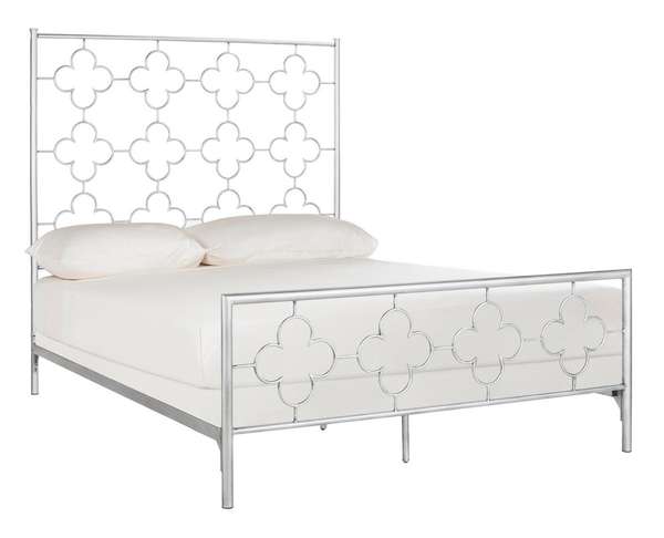 Morris Lattice Metal Full Bed, 54" X 59.25", Antique Silver