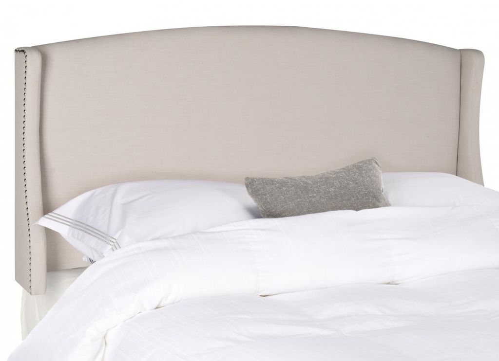 Austin Taupe Winged Headboard - Silver Nail Head, 66.5" X 54.1"