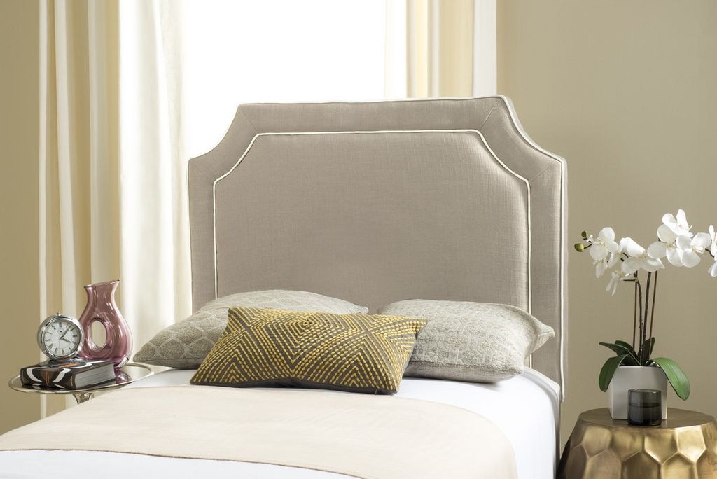 Dane Oyester & White Piping Headboard, 41.5" X 54.3"