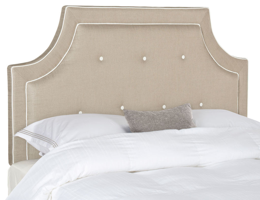 Tallulah Light Oyster Arched Tufted Headboard - King Bed