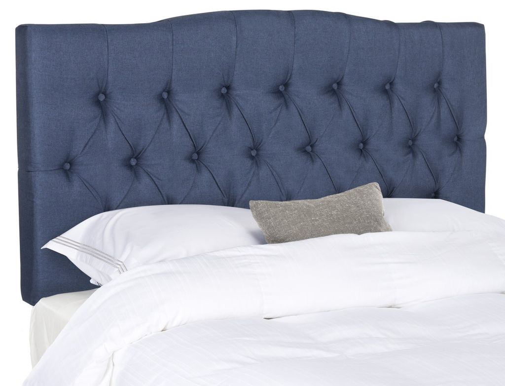 Preview image for Axel Navy Linen Tufted Headboard, 61.8" X 54.1"