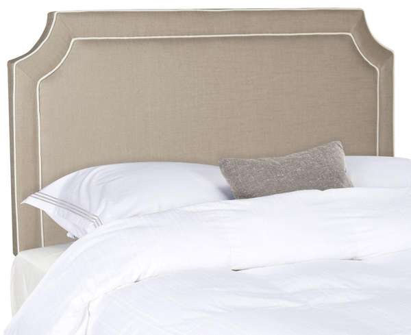 Dane Oyester & White Piping Headboard, 55.5" X 54.5"