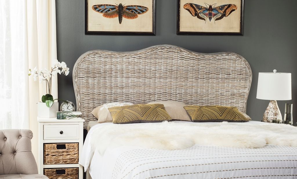 Preview image for Imelda White Washed Headboard, 65.3" X 53"