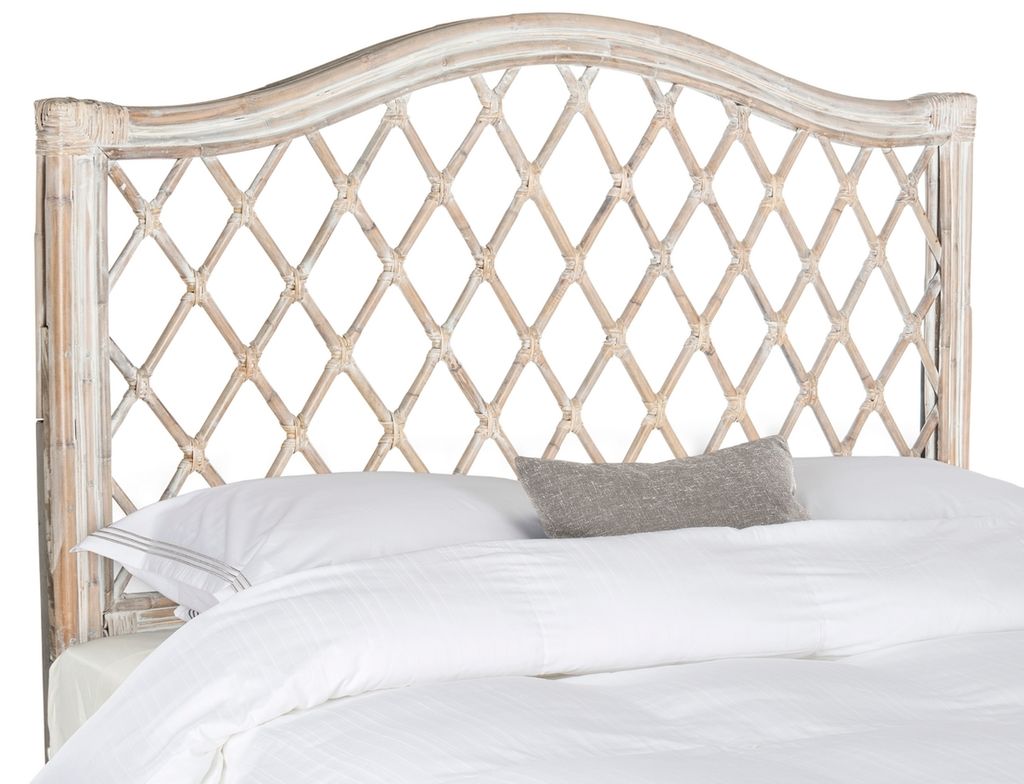Gabrielle Antique Grey Wicker Headboard, 55.5" X 55.1", Queen
