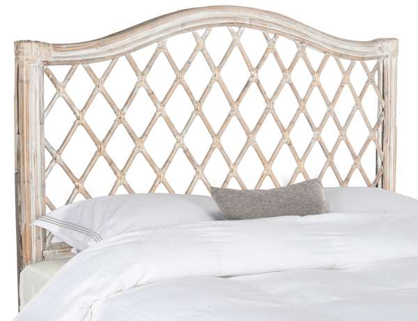 Gabrielle Antique Grey Wicker Headboard, 61.4" X 55.1"
