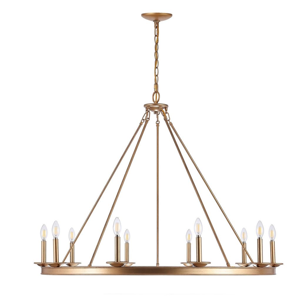 Preview image for Telta 10Lt Chandelier, 46.5" X 110", Gold Painted