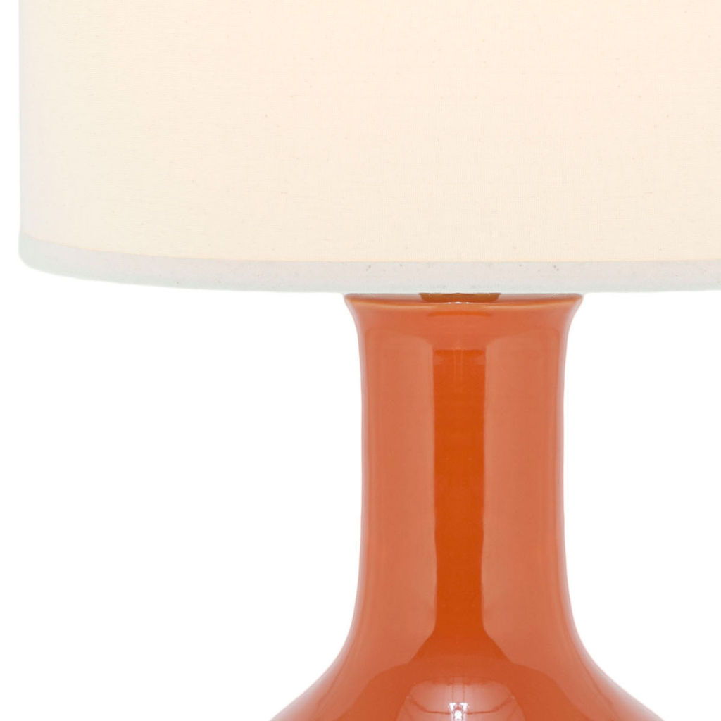 Orange 27.5-Inch H Ceramic Paris Lamp, 15" X 27.5"