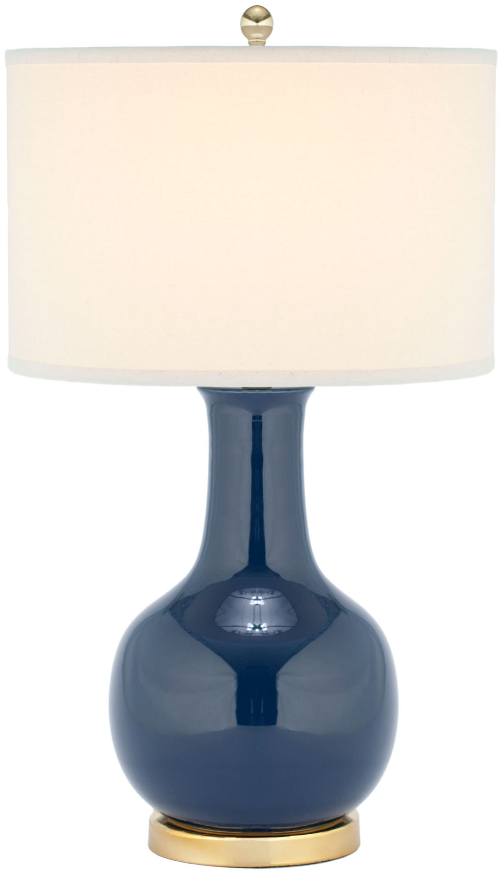 Navy 27.5-Inch H Blue Ceramic Paris Lamp, 15" X 27.5"