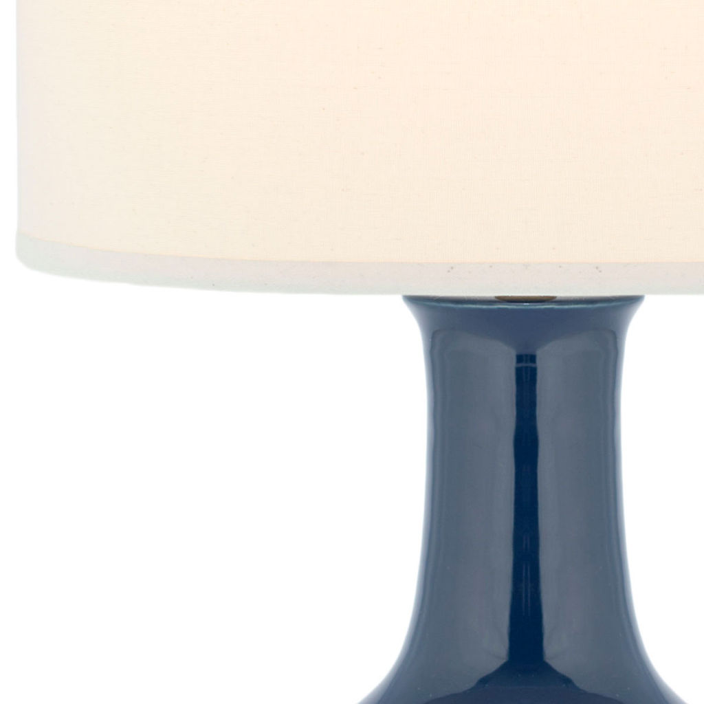 Navy 27.5-Inch H Blue Ceramic Paris Lamp, 15" X 27.5"