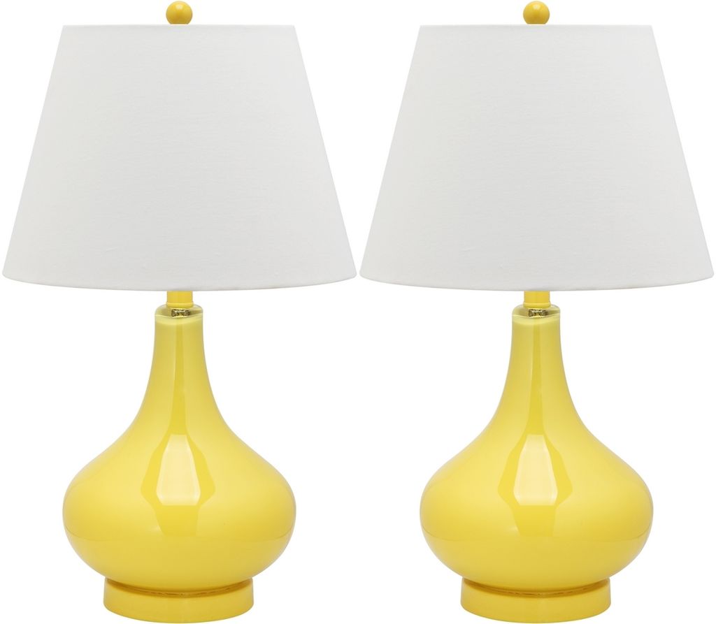 Preview image for Amy 24-Inch H Gourd Glass Lamp, 14" X 24", Yellow, Set Of 2