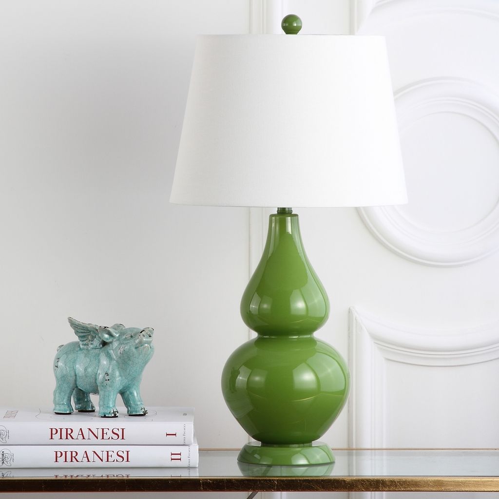 Cybil 26-Inch H Double Gourd Lamp, 14" X 26", Green, Set Of 2