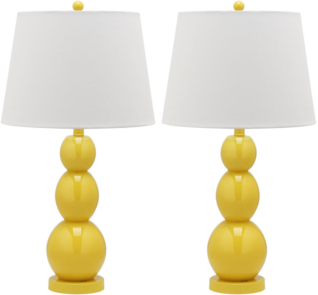 Preview image for Jayne 26.5-Inch H Three Sphere Glass Lamp, 14" X 26.5", Yellow, Set Of 2