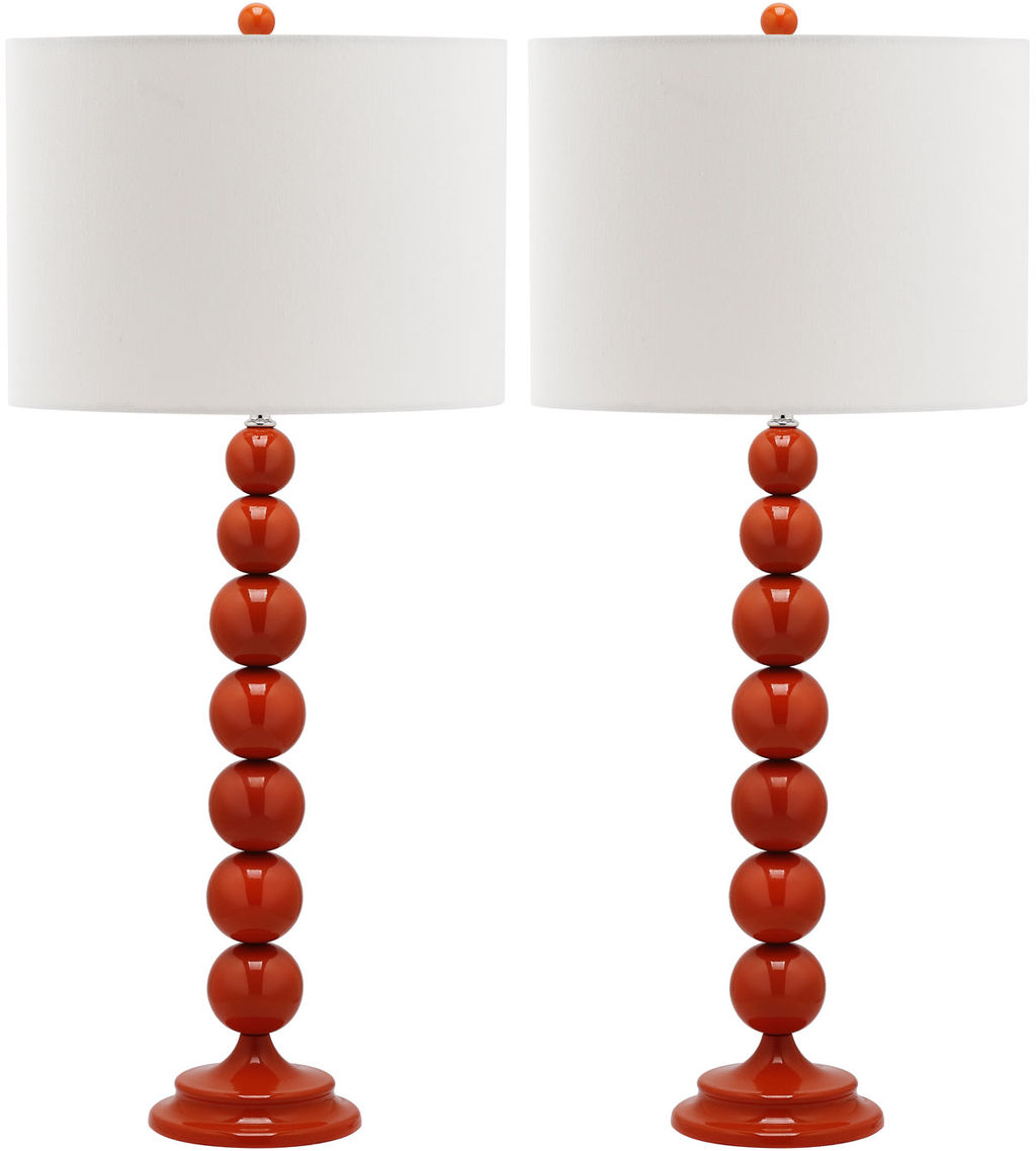 Preview image for Jenna 31.5-Inch H Stacked Ball Lamp, 14" X 31.5", Blood Orange, Set Of 2