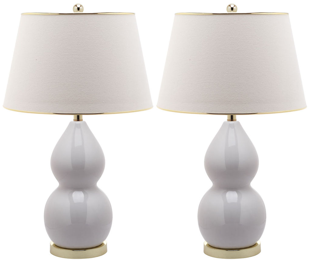 Preview image for Jill 26.5-Inch H Double- Gourd Ceramic Lamp, 16" X 26.5", White, Set Of 2