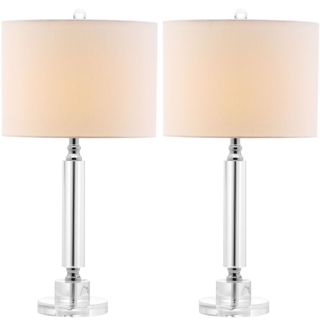 Deco 24.5-Inch H Column Crystal Lamp, 13" X 24.5", Set Of 2