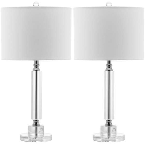 Deco 24.5-Inch H Column Crystal Lamp, 13" X 24.5", Set Of 2