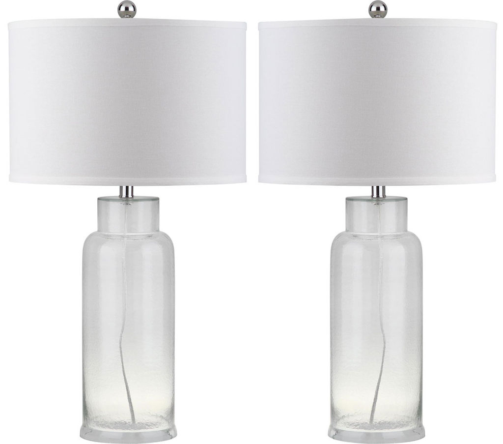 Bottle 29-Inch H Glass Table Lamp, 15.5" X 29", Clear, Set Of 2