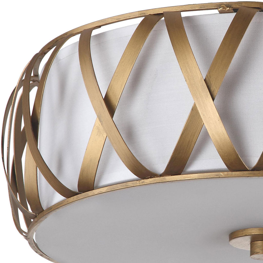 Charing 2 Light Antique Gold 15.4-Inch Dia Cross Flush Mount, 15.38" X 6.125"