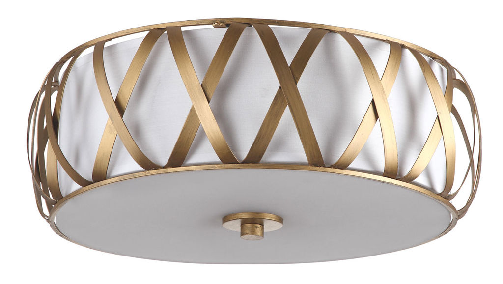 Charing 2 Light Antique Gold 15.4-Inch Dia Cross Flush Mount, 15.38" X 6.125"