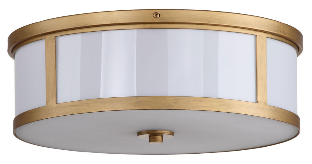 Preview image for Avery 2 Light Antique Gold 17-Inch Dia Drum Flush Mount, 17" X 6"
