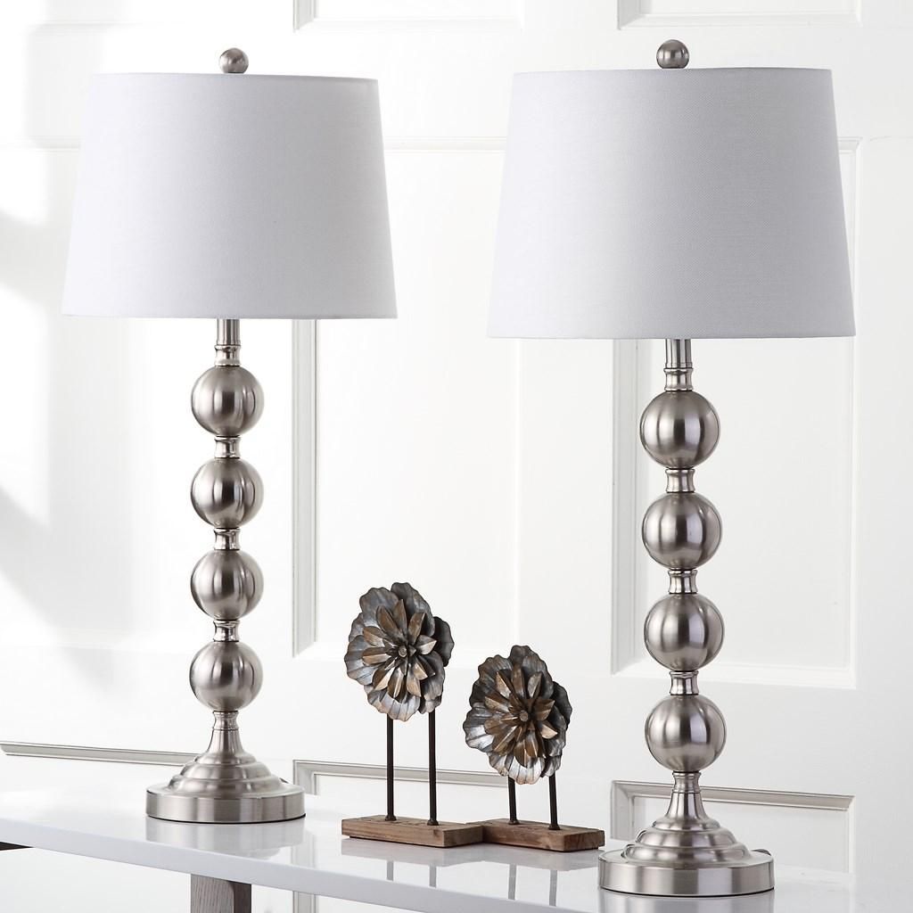 Stacked 32.5-Inch H Gazing Ball Table Lamp, 14" X 32.5", Set Of 2
