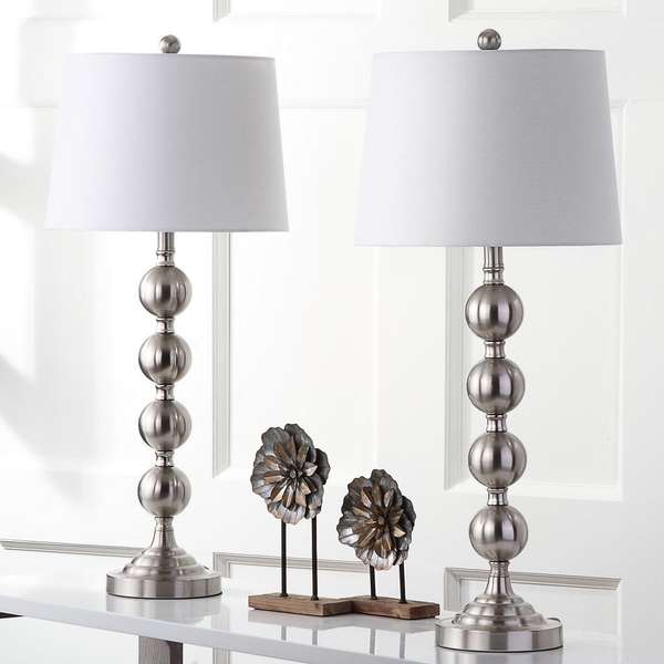 Stacked 32.5-Inch H Gazing Ball Table Lamp, 14" X 32.5", Set Of 2