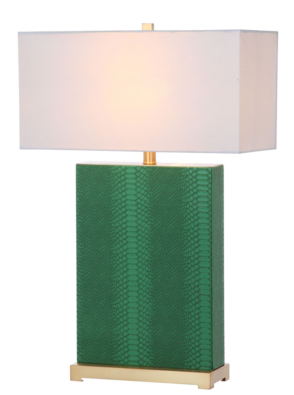 Joyce 27.75-Inch H Faux Snakeskin Table Lamp, 18" X 27.75", Dark Green, Set Of 2