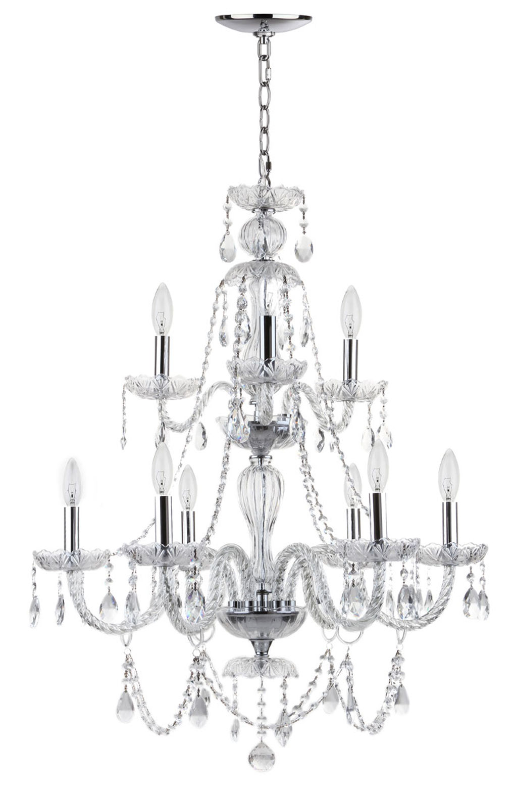 Preview image for Aura 9 Light 26-Inchdia Adjustable Beaded Chandelier, 26.38" X 110"