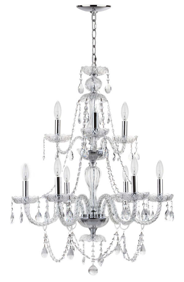 Aura 9 Light 26-Inchdia Adjustable Beaded Chandelier, 26.38" X 110"