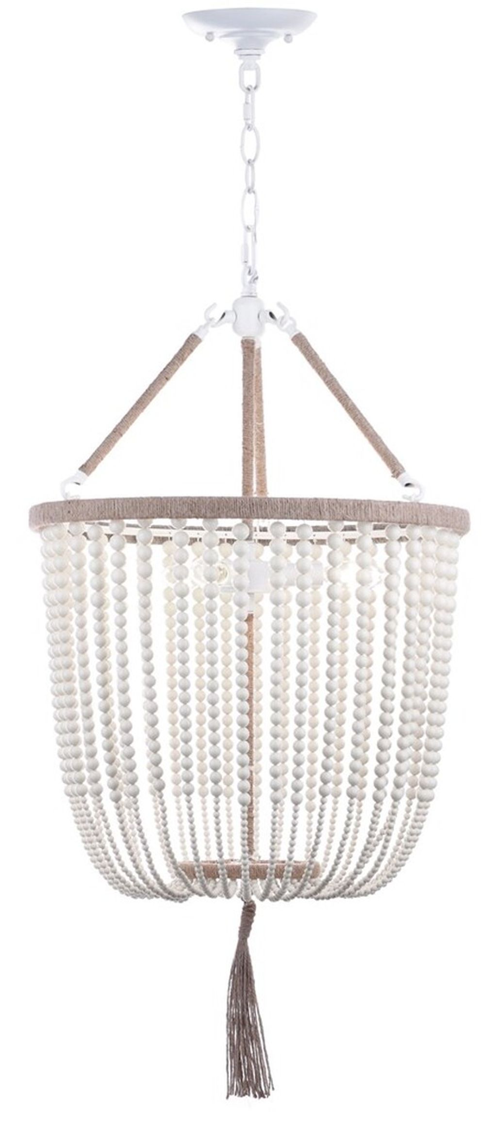 Preview image for Angie 3 Light Cream 18-Inch Dia Beaded Pendant, 18" X 107.5"