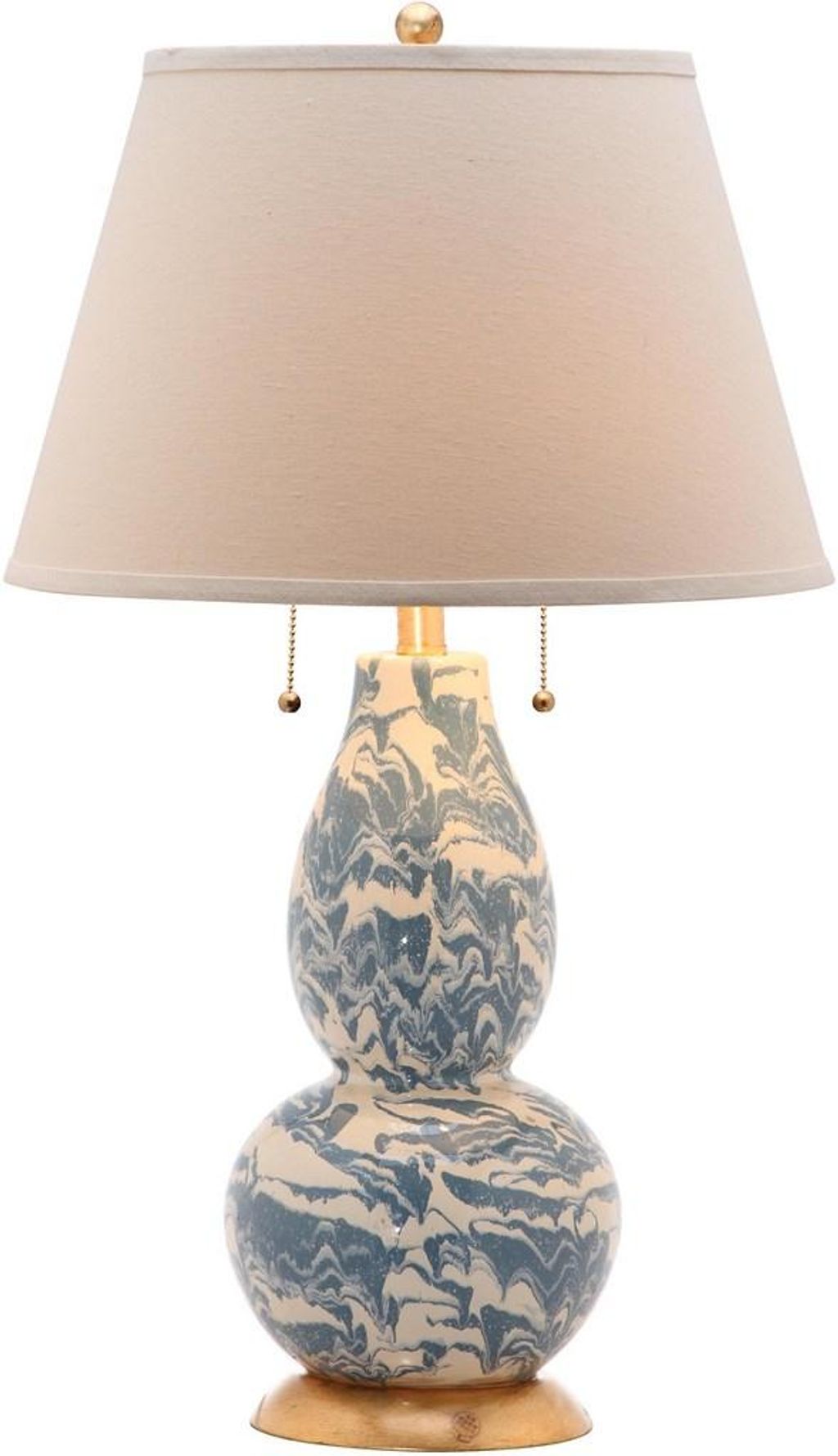 Preview image for Color Swirls 28-Inch H Glass Table Lamp, 17" X 28", Light Blue/White