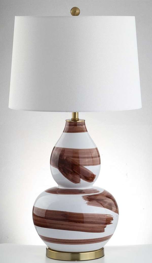 Aileen Table Lamp, 18" X 32", Brown/White