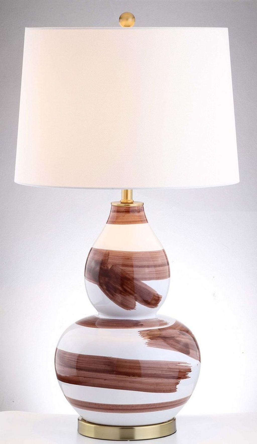 Aileen Table Lamp, 18" X 32", Brown/White