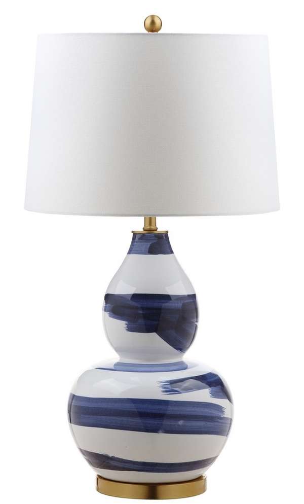 Aileen Table Lamp, 18" X 32", Blue/White