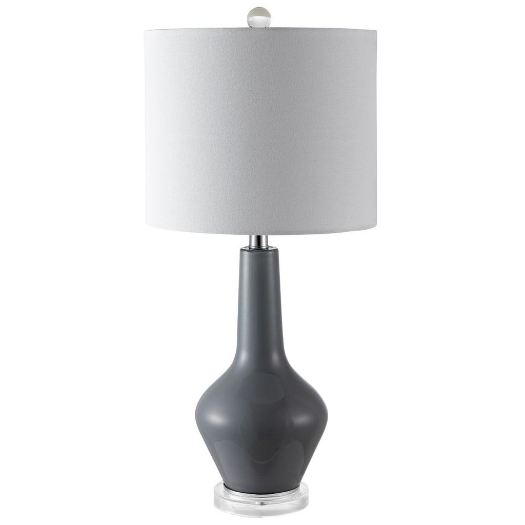 Velor Table Lamp, 11" X 24", Smoked Grey Glass, Set Of 2