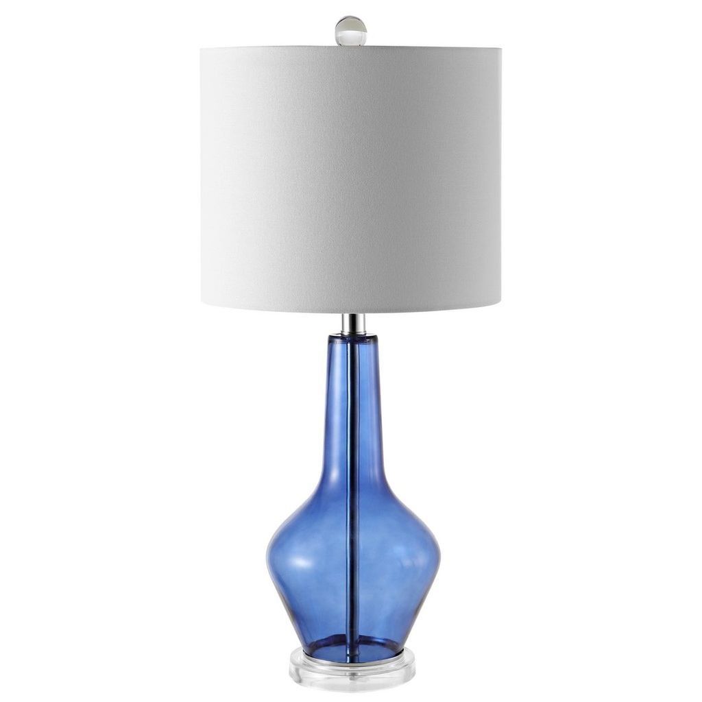 Velor Table Lamp, 11" X 24", Blue, Set Of 2